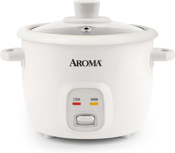Aroma Housewares 4-Cup Pre-Cooked/1-Quart Rice & Grain Rice Cooker ARC-302NG, White