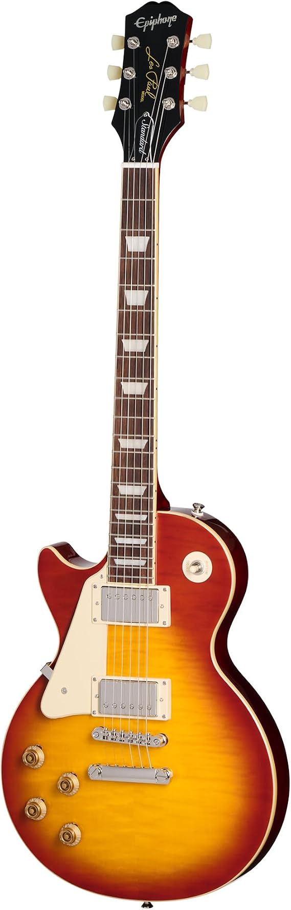Epiphone Inspired by Gibson Les Paul Standard 50s Figured Lefty, Washed Cherry Sunburst with Bag