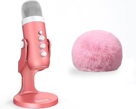 ZealSound Gaming USB Microphone k66r and d65p Furry Cover Bundle