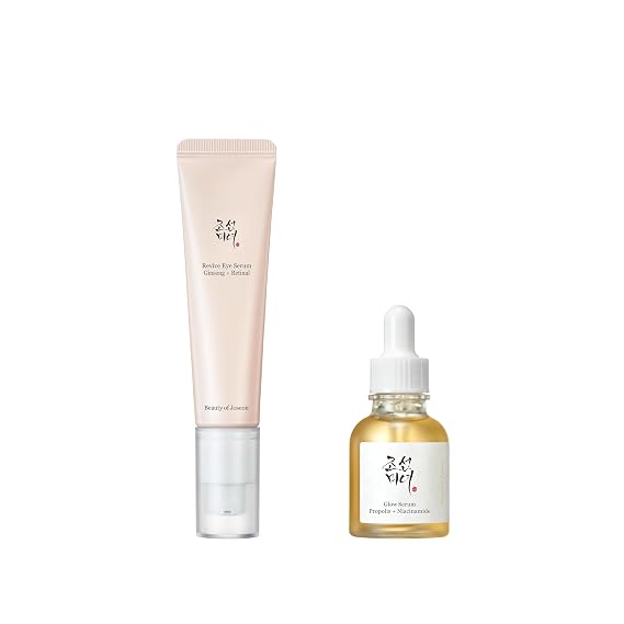 Beauty of Joseon Revive Eye Serum with Retinal Niacinamide (30ml, 1.01 fl.oz.) with Glow Serum Propolis and Niacinamide (30ml, 1.01 fl.oz.), Korean Skincare