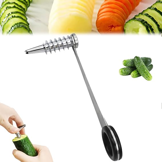 Spiral Cutter, Stainless Steel Spiral Cutter for Veggies, Spirals Cutters for Potatoes, Cucumbers, and Carrots (1-PC)