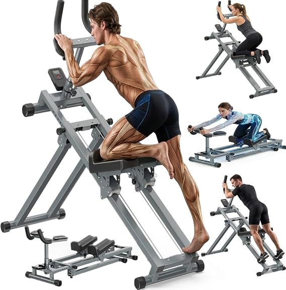 Crawling Training Machine Noiseless Spine Twist Stretch Trainer Home Gym Exercise Machine with Adjustable Hand Grips LED Display Knee Support & Steel Frame Full Body Low-Impact Cardio 400Lbs Capacity