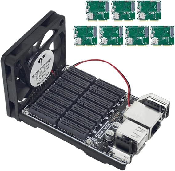 NanoCluster Mini Cluster DataCenter Board for Raspberry Pi CM4, CM5 Single Board Computer