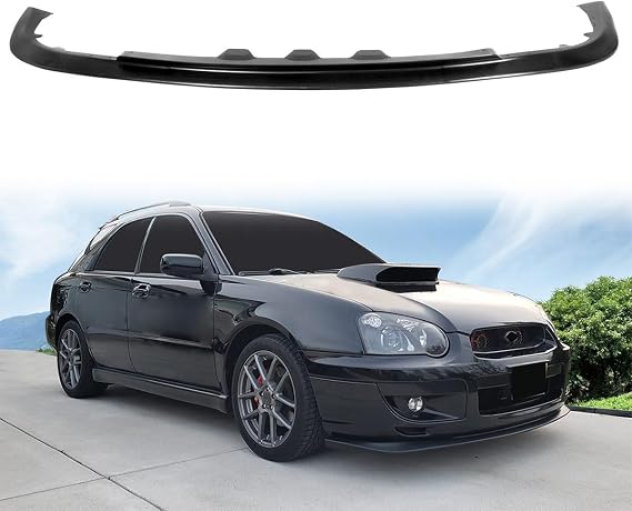 STI Style Black PU Front Bumper Lip for 2004-2005 Subaru Impreza All Models | Brand of Hyper Glory, STI Style, Black, PU - Polyurethane, Front Bumper Lower Lip Spoiler Splitter Chin Guard