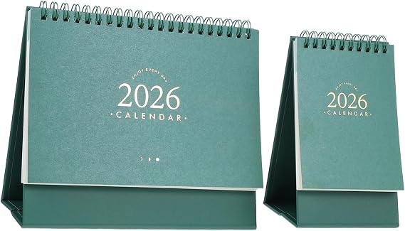 Gadpiparty 2Pcs Vintage Desktop Calendar Retro Flip Stand Up Daily Planner for Home Office School Easel Design for Enhanced Productivity and Management