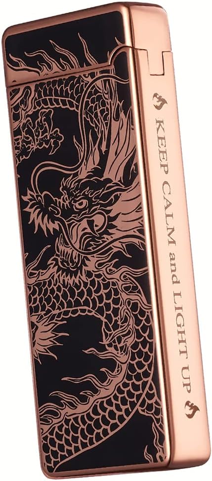 Custom Electric Lighter Personalized Kitchen for Candle Gift Windproof USB Rechargeable Dual Arc for Camping Christmas Father's Day Valentine's Day... (Custom) (Dragon Custom)
