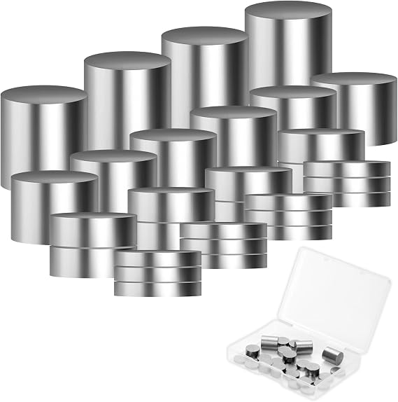 30pcs Car Weights for Pinewood Derby, 5.25 Oz Tungsten Buffer Weight 4 Sizes Cylindrical Car Counterweight to Speed Up Your Car