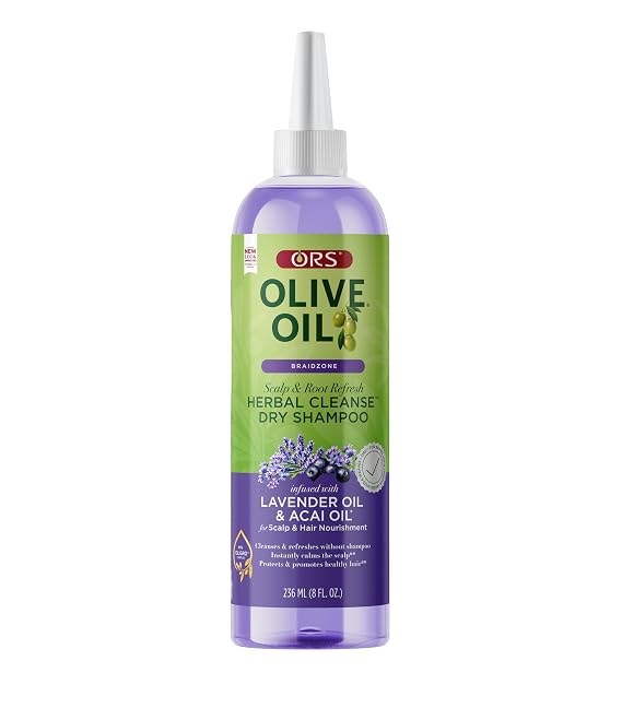 ORS Olive Oil Braidzone Herbal Cleanse Dry Shampoo with Lavender & Acai Oil for Nourishment 8 Ounces