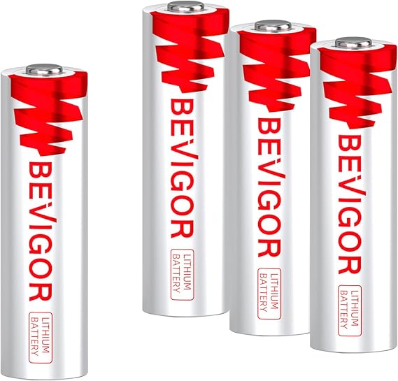 BEVIGOR Double A Lithium Batteries, 4 Pack, 1.5V 3000mAh Durable Power for High-Performance DevicesNon-Rechargeable