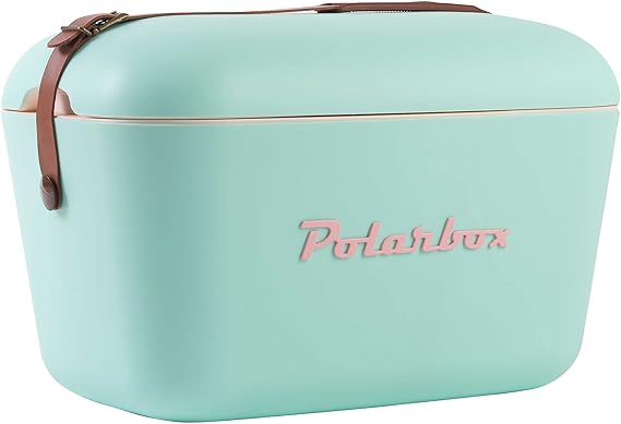 Polarbox 20L Cool box, Ice Box, Large Cool Box, For Picnics, Beach, Camping, Garden, Cool Storage Box - Cyan Baby Rose Classic