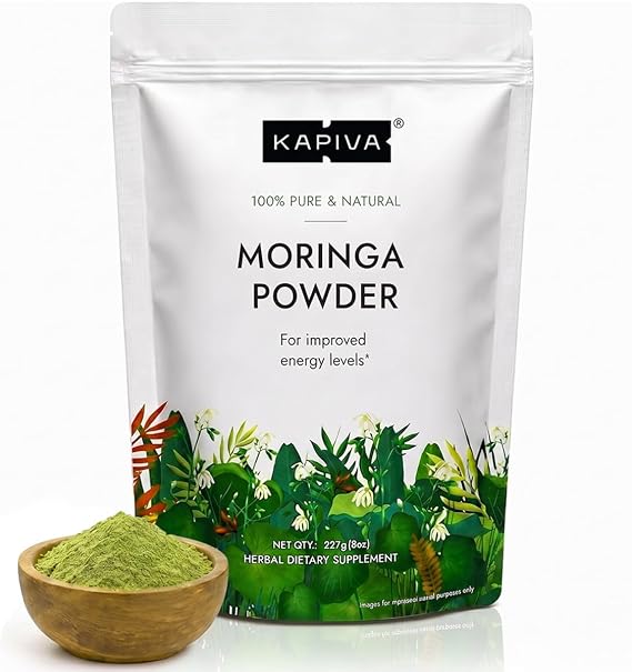 Kapiva Moringa Powder 8 oz | Pure Moringa Oleifera Leaf Powder | Natural Superfood Powder | Authentic Indian Origin | Gluten Free, Non-GMO | Smoothies, Juices & Daily Wellness
