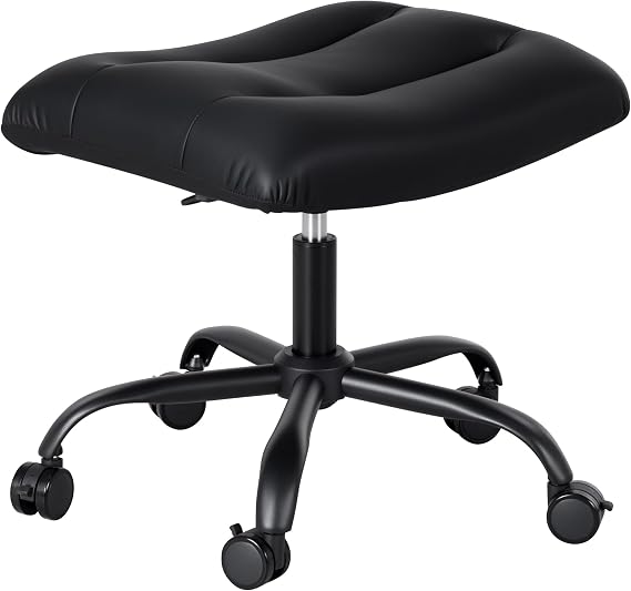 Frassie Adjustable Rolling Foot Rest Stool Ottoman Under Desk Gaming/Office
