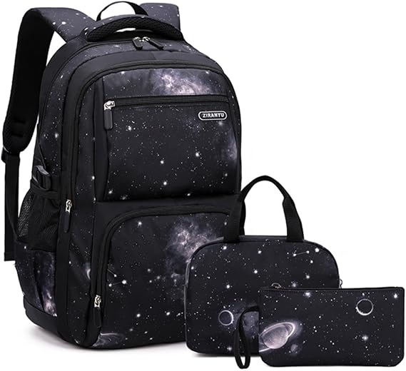 MITOWERMI Boys Backpacks for Primary Junior School Kids Backpack with Lunch Box Galaxy Space Bookbags for Boys Girls