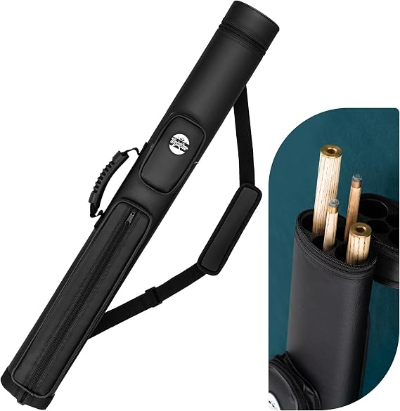 Trymaker Snooker Cue Case, Pool Cue Case for 2-Piece Cue (Not for 3/4 Cues), Made of Faux Leather Snooker Accessories