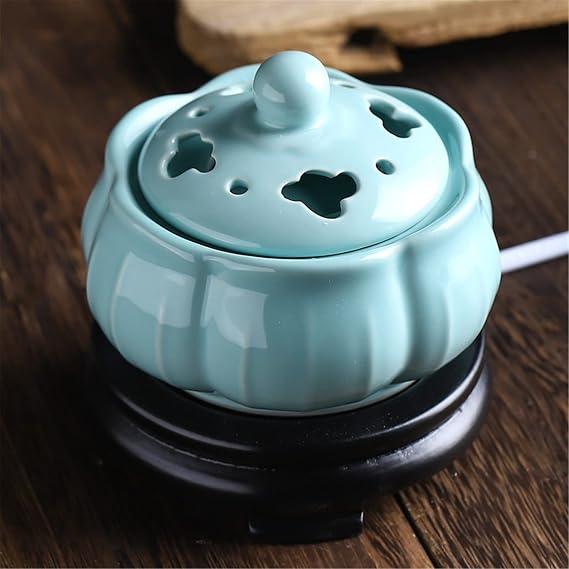 Electric Resin Burner,Bakhoor Burner Electric with Timer,Ceramics Electric Incense Burner,Resin Electric Censer 110 V for Essential Oils/Wood Flour/Sawdust/Powder/Wood/Fragrance