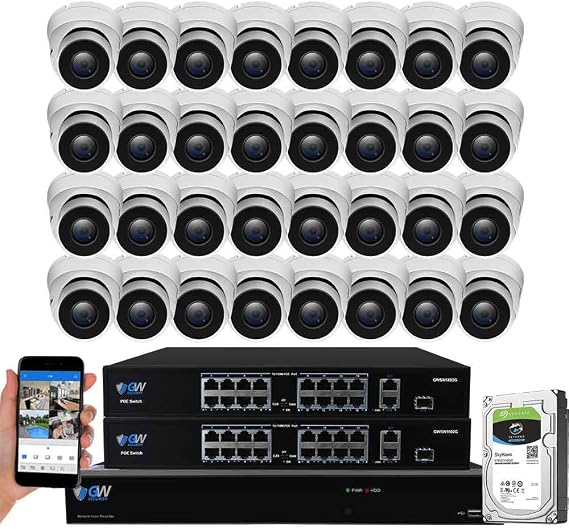 GW Security 32 Channel Security Camera System, 6K NVR & 8MP AI PoE Cameras