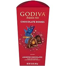Godiva Belgium 1926 Chocolate Domes - Assorted Chocolates Dark Double Chocolate & Milk Crispy Hazelnut, 4.3 oz124 g