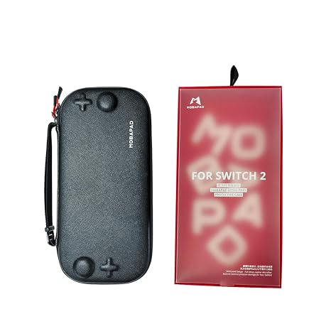 MOBAPAD Switch 2 Case For Nintendo Switch 2 Carrying Case Slim Protective Travel Hard Shell With Velvet Lining, Non-Pressure Joystick Guard, 12 Game Card Slots
