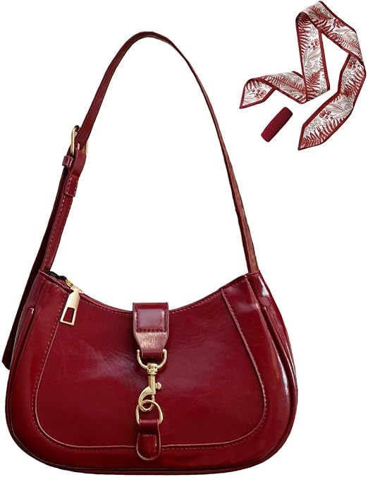 Cute Small Purse for Women Vintage Shoulder Bag Hobo Leather Handbag with Zipper