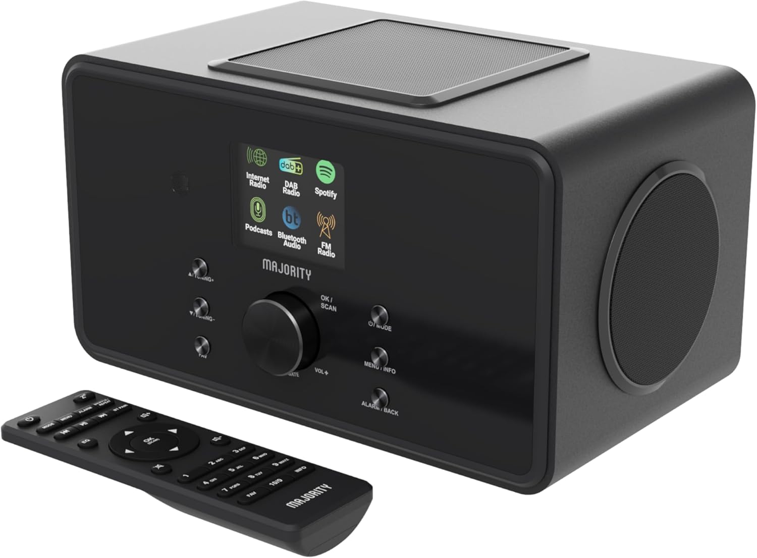 Internet Radio WLAN DAB Radio with Bluetooth Kitchen Radio 100 Watt 2.1 Speaker with Subwoofer DAB Plus Radio Internet Radios Digital Radio DAB Plus with Remote Control MAJORITY Bard