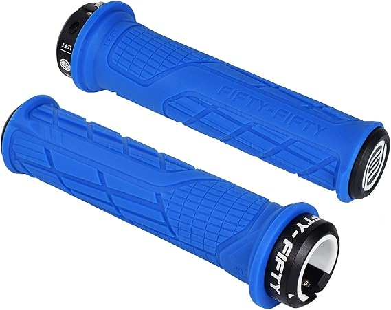 FIFTY-FIFTY Mountain Bike Handlebar Grips, Single Lock-on MTB Grips, Comfortable and Lock On, Non-Slip Bicycle Handle, Fit for All Mountain, Enduro, Downhill