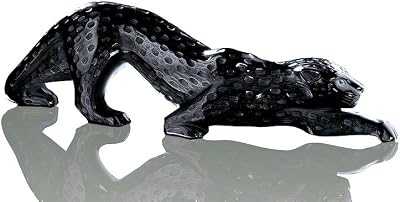 Lalique Crystal Zeila Panther Large Sculpture Black