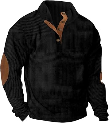 Muscularfit Lightweight Sweatshirts for Men 2024 Fashion Long Sleeve Corduroy Button Down Shirts Work Athletic Pullover Fall