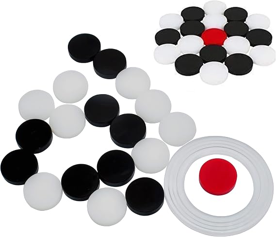 6mm Acrylic Sheet Carrom Board Coin and Striker Set Pack of 20 Solid