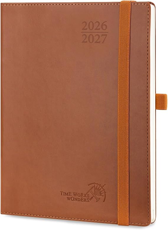 POPRUN Calendar 2026 2027 Weekly Planner Approx. A5 Softcover with PU
