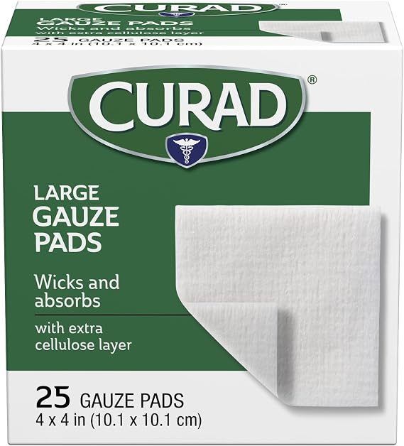 Curad Pro-Gauze Sterile Pads, 4" x, 4", 25 Count (Packaging May Vary)