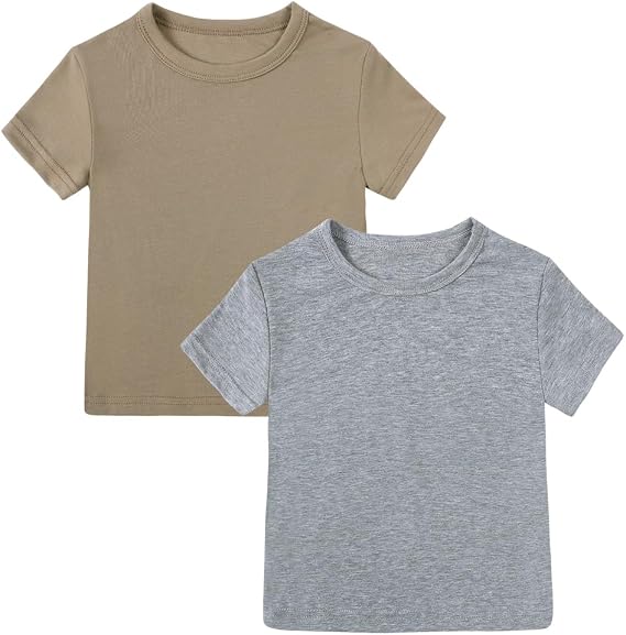 Kids Tales Little Boys Girls Solid Color Short Sleeve Pullover T-Shirt