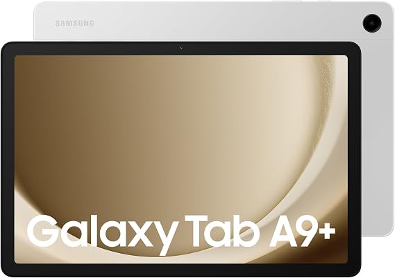 Samsung Galaxy Tab A9+ Android Tablet, 64GB Storage, Large Display, 3D Sound, Silver, (UK Version)