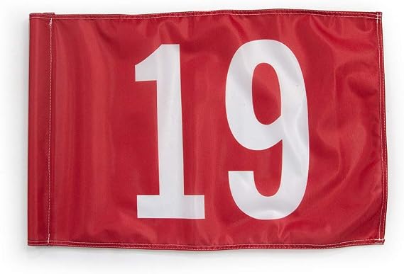 Vispronet Numbered Golf Flags for Putting Green 20in x 14in Red & White Flag, Golf Range Accessories for Courses, Outdoor Hole Flag, Durable Polyester Material