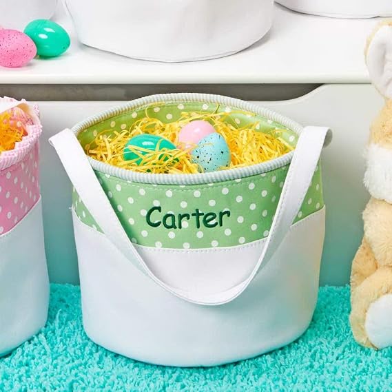 Personalized Soft and Light Easter Basket (Green)