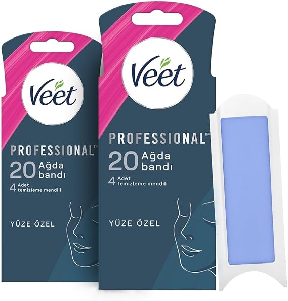 Veet Professional Hassas Ciltler için Yüz Ağda Bandı, 40'lı (20 x 2)