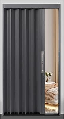 YLLFFLL 90 in Tall Accordion Doors Interior, Gray Folding Barn DoorsMultifold Closet Retractable Door for Laundry Room Bedroom Doorway Partitions, Easy to Install84 in x 90 in213.4 cm x 228.6 cm