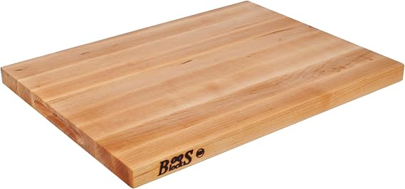 Boos Block Butchers Block - Small Wooden Chopping Board - North American Hard Maple - Safe for Food Preparation - 15.8 x 9.8 x 1 Inches, Light Brown