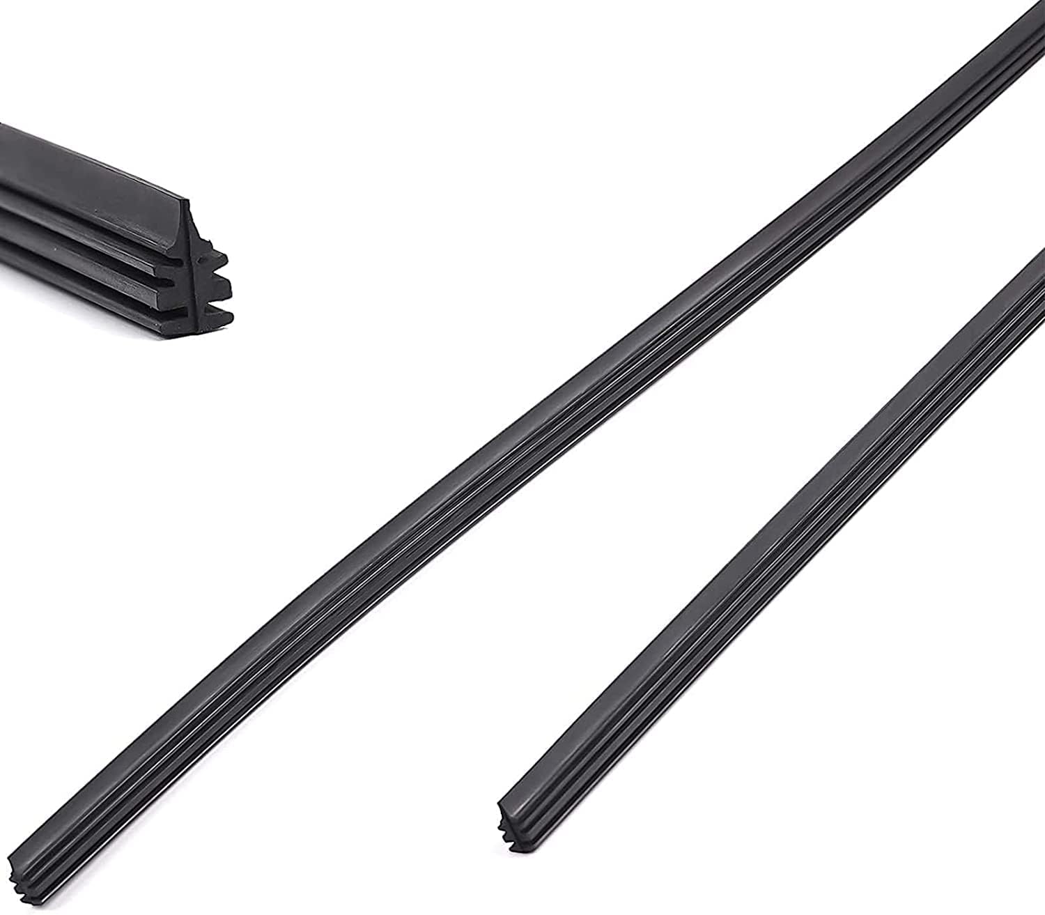 ZOFFI Windscreen Wiper Rubber Refill, Universal Frameless Windscreen Wiper Blade Refill 28inchAdjustable Size Pack of 4