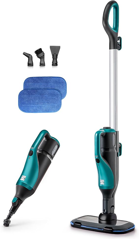 Kenmore 2-in-1 Steam Mop Hard Floor Cleaner | 2 Modes, 2pcs Washable Pads, for Carpets, Rugs and Upholstery - SM2050