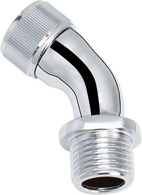 NearMoon Shower Elbow Adapter for Shower Head, Solid Brass 45G12 Male to Female Shower Arm Extension Connector, Polish Chrome Medium
