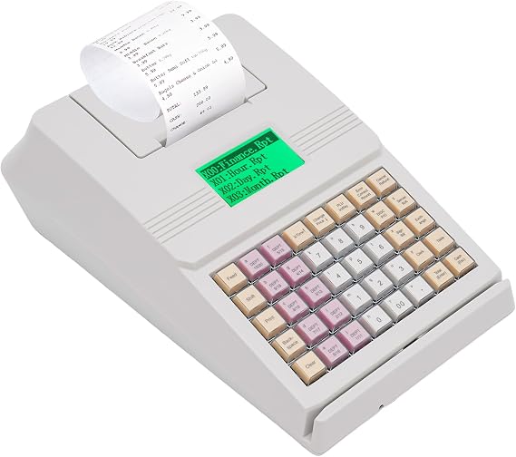 Electronic Cash Register,8 Digital LED 40 Keys Money Register,Menu Based Control System Cash Register with Printer,Commercial Cash Register for Small Businesses Supermarket