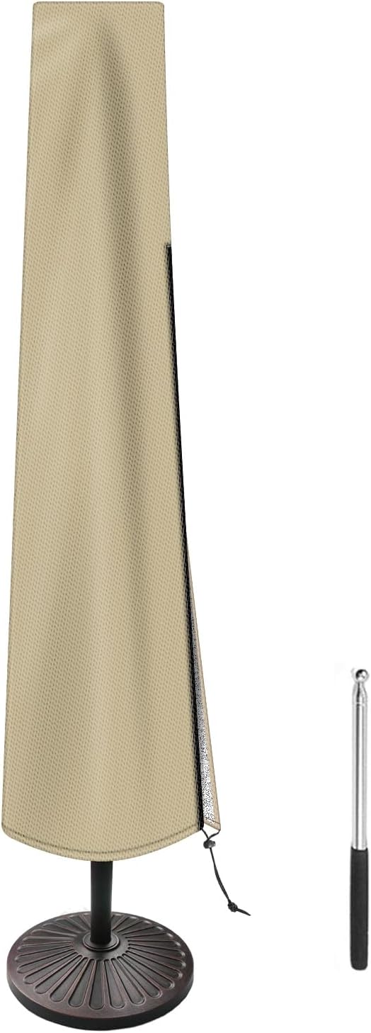 Patio Umbrella Cover Outdoor Umbrella Cover with Rod Waterproof Durable 420D Polyester Fabric Patio Parasol Umbrella Cover for 7 ft to 11 ft Outdoor Umbrella