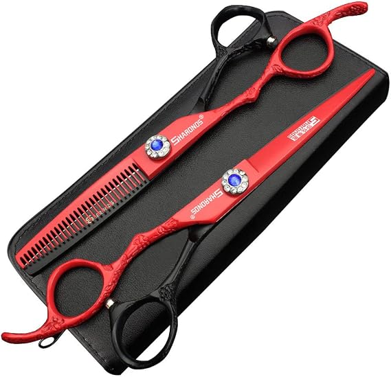 Left-Handed Hair Cutting Scissors 6 Inches (2pc-B) | Good for hairdressers, men, women and children, stainless steel hair scissors, sharp scissors for hair cutting