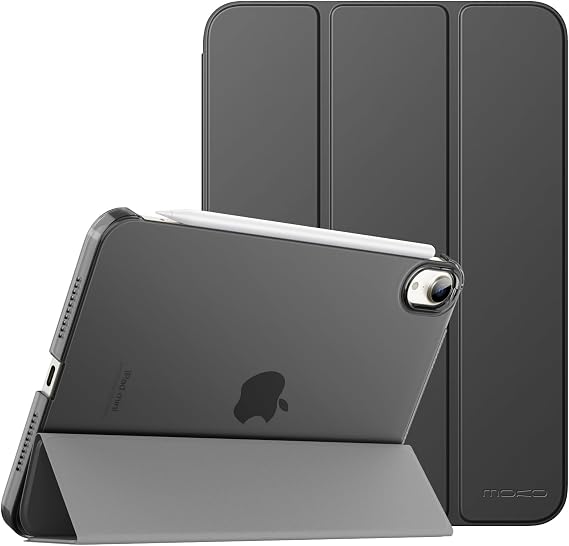 MoKo Smart Case for iPad mini 7 A17 Pro/iPad mini 6 8.3 Inch, Space Gray