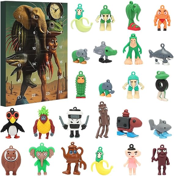 Italian Brainrot Advent Calendar, 3DTung Tung Tung Sahur Decor Figure