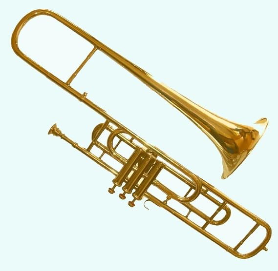 Queen Brass NATURAL BRASS FINISH 3-Valve Brass band Tenor Trombone for Trumpet Crossover Players MI 055