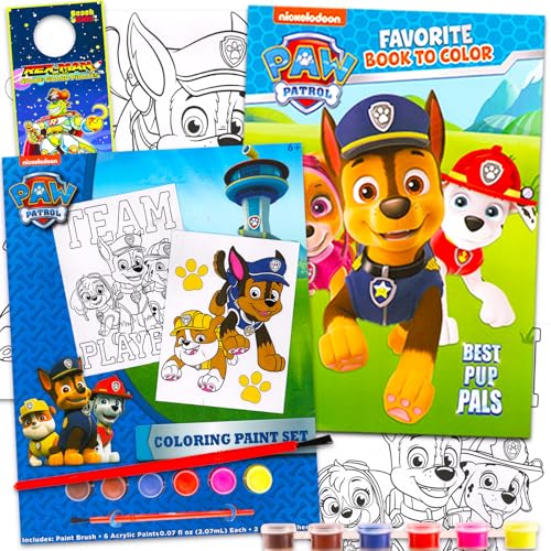 Paw Patrol Paint Posters Set - Bundle with Painting Activity Book, Coloring Pages, Stickers, and More | Paw Patrol Art Supplies for Toddlers, Kids