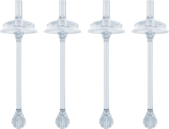 NUK Learner Cup Soft Silicone Replacement Straws, 4-Pack, BPA-free, Dishwasher-safe, Compatible with NUK 10oz. Straw Learner Cup