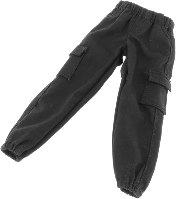 Miniature Dolls Trousers 1/12 Male Doll Pants Fashion Costume Accessories 1/12 Scale Male Figure Pants for 6 inch Action Figure Dress up, Black