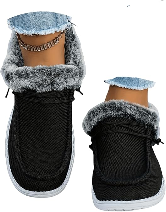 Boots For Women 2025 Trendy Snow Boots Winter Shoes with Fur Lined Warm Slip On Comfortable Anti Slip Ankle Booties